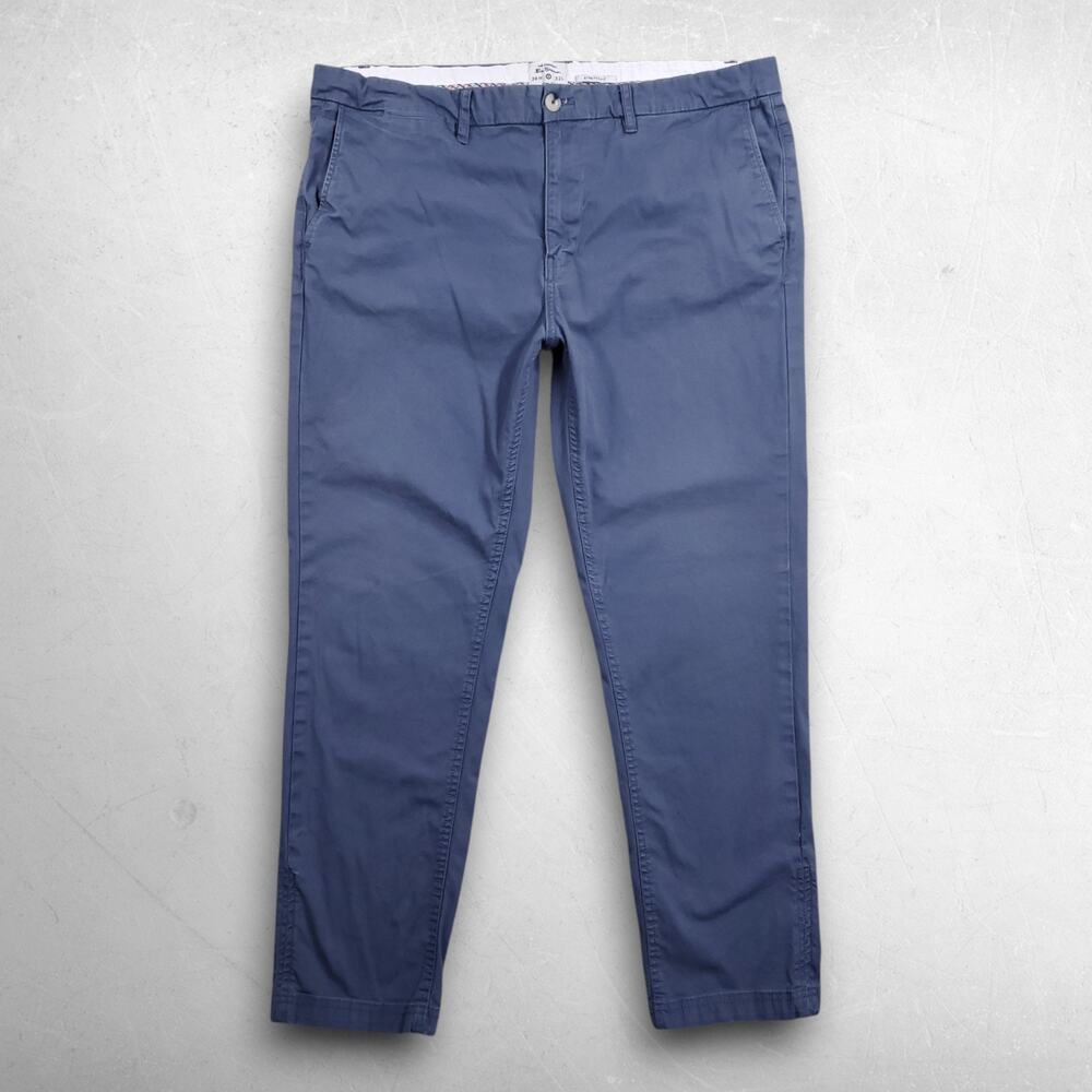 Ben Sherman Slim Fit Chino Pants Mens 38x32 Blue Grey Stretch Casual Mod Preppy